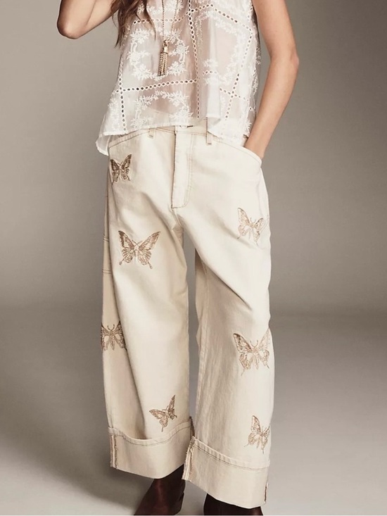 Pilcro Pants - Pilcro By Anthropologie:”Kayden”High Rise Cropped Butterfly Jeans/NWOT